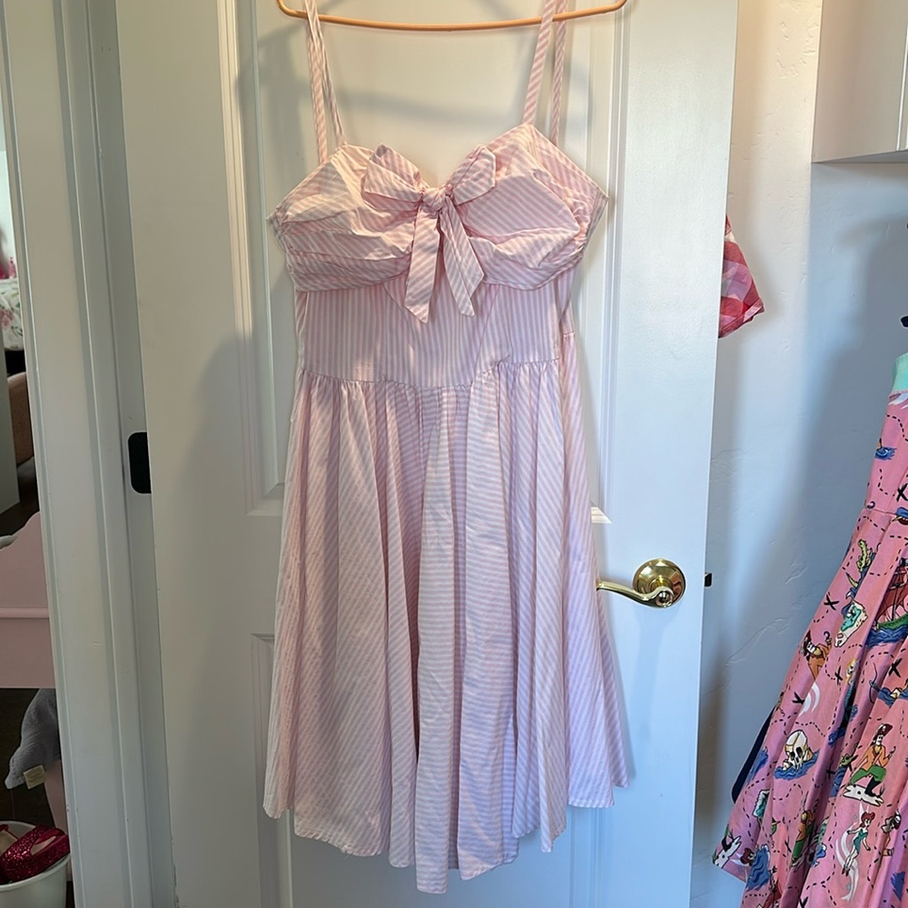 Unique vintage pink candy stripe dress